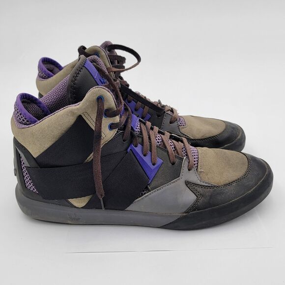 Adidas C10 C77116 Gray & Purple Basketball Shoes Sneakers Mens Size 11